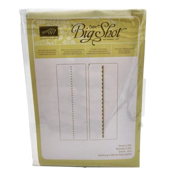 Stampin Up Needlepoint Border Textured Impressions Embossing Sizzix Big Shot - Picture 1 of 4